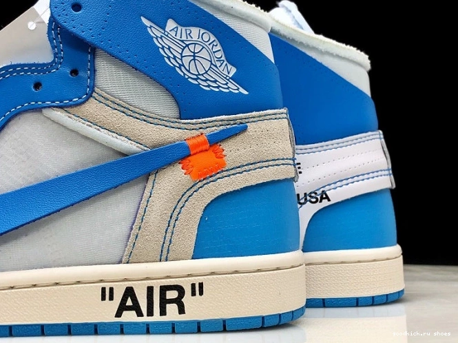 Cheap Off-White UNC Jordan 1 Powder Blue Air AQ0818-148 0706